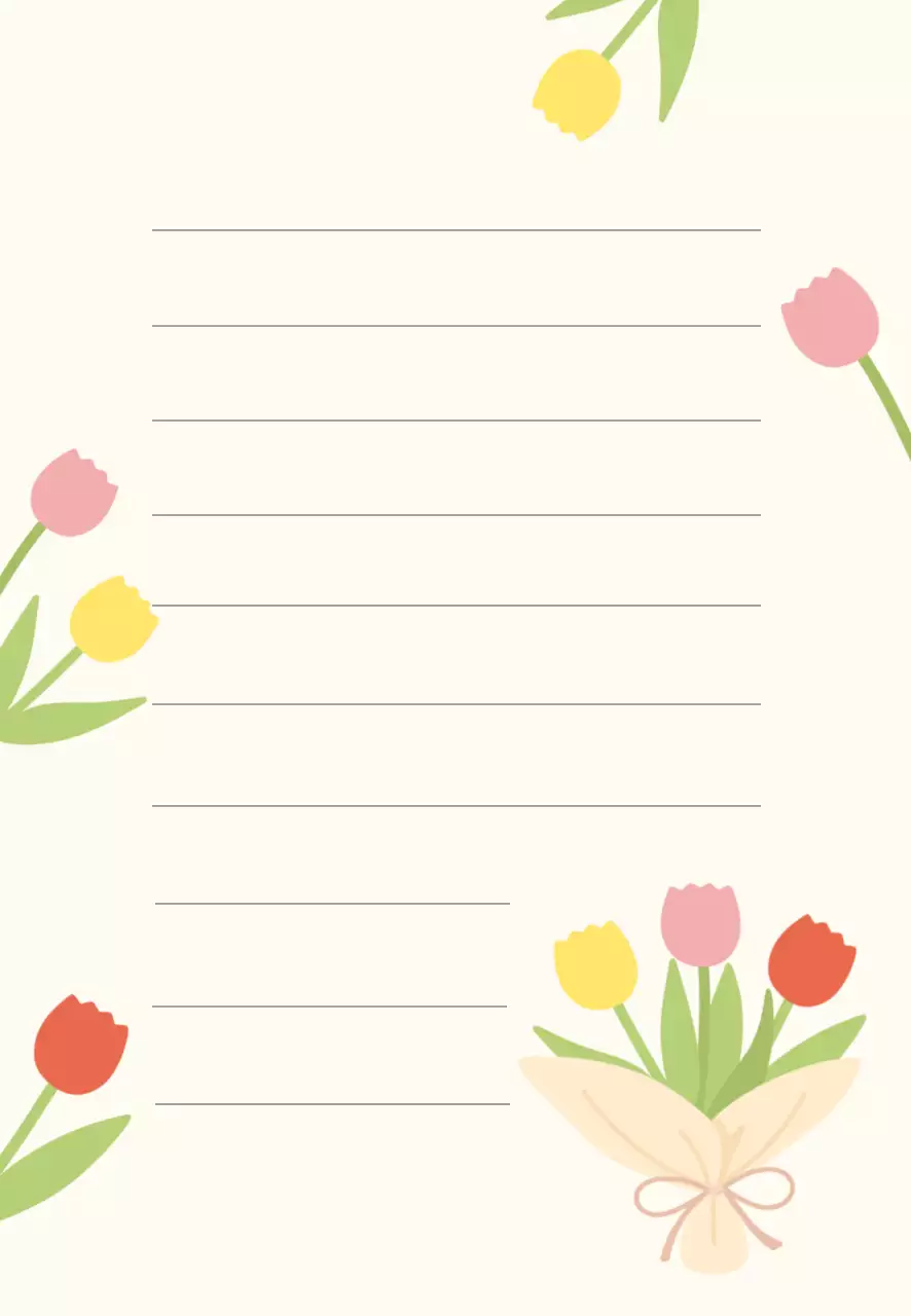 아이보리 아기자기한 꽃 편지