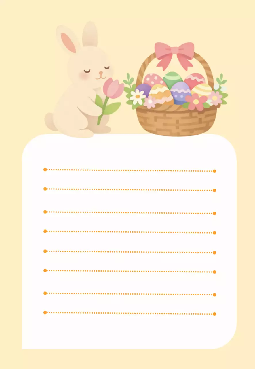 베이지 아기자기한 부활절 편지