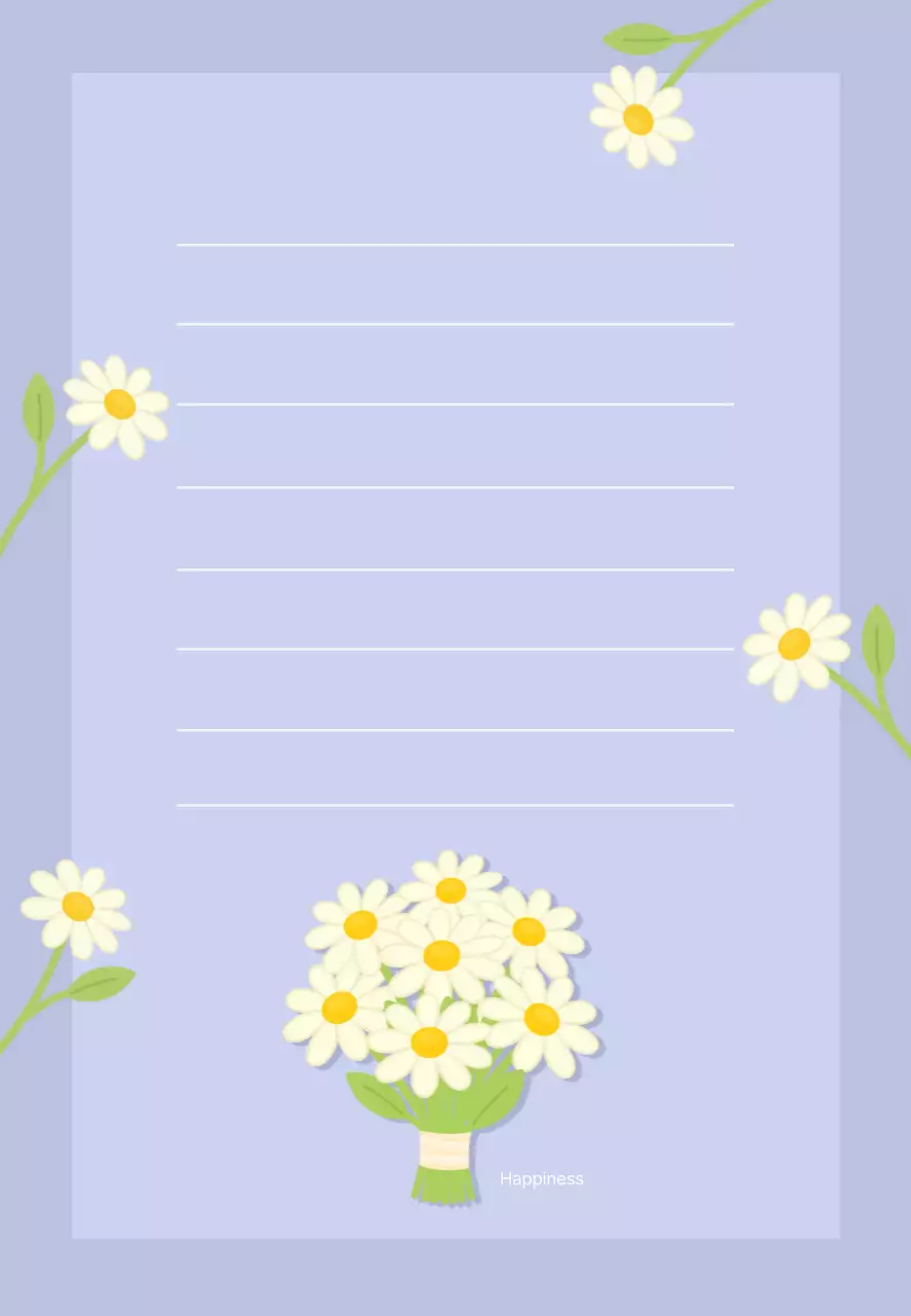 연보라 아기자기한 꽃다발 편지