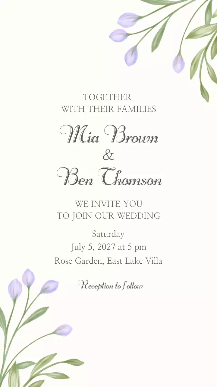 보라색 라일락 꽃 액자