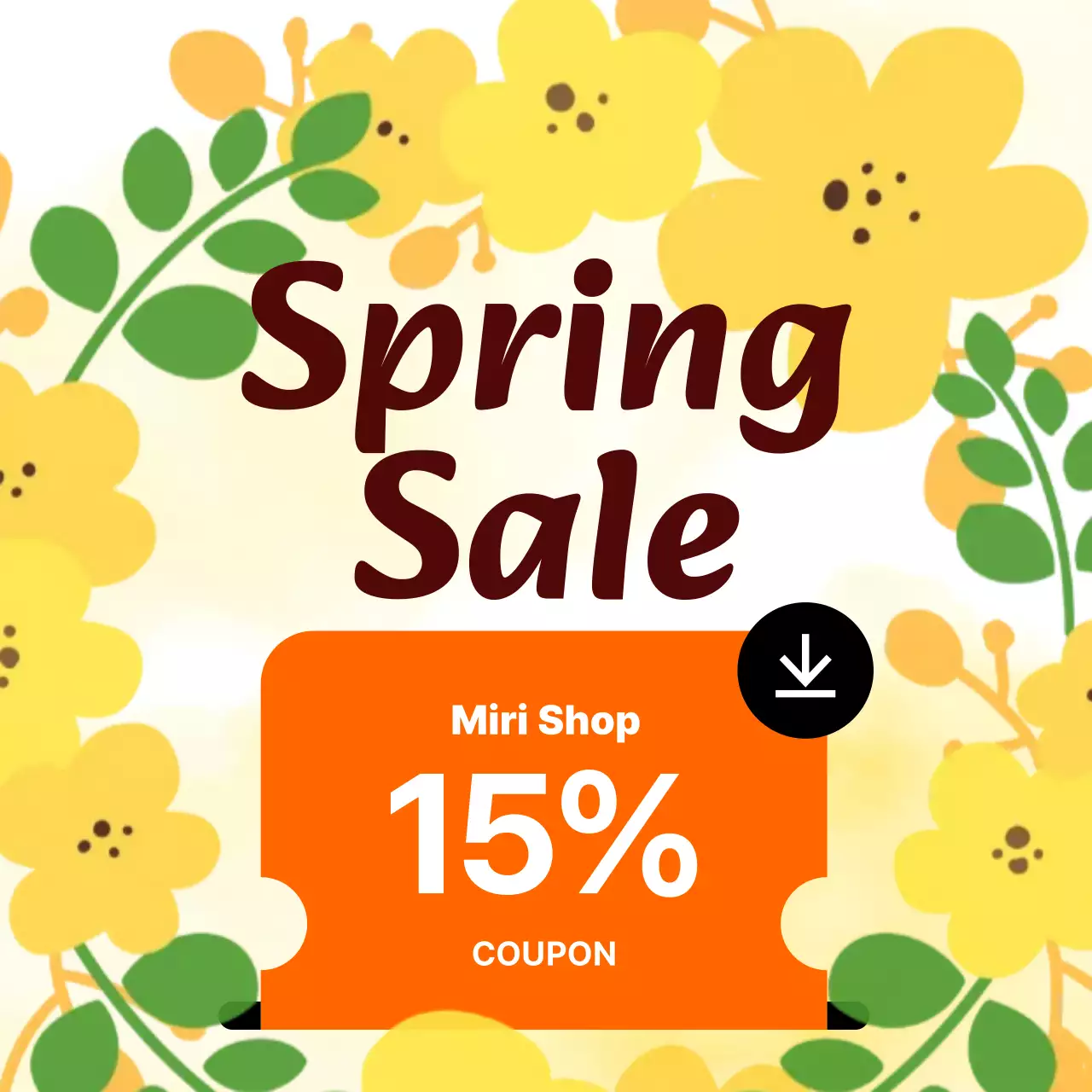 노랑 심플 봄 세일 홍보