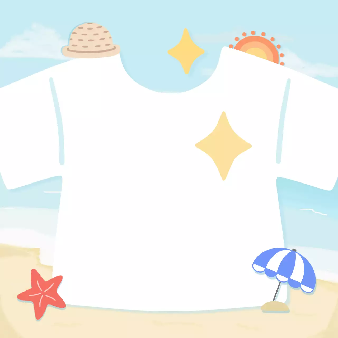 하늘색 심플 여름 바캉스 미니 노트