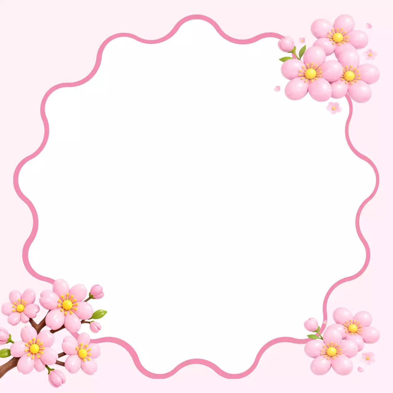 핑크 아기자기한 봄꽃 포토프레임