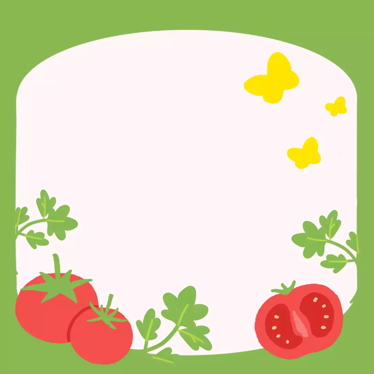 연두 레드 아기자기한 토마토 프레임