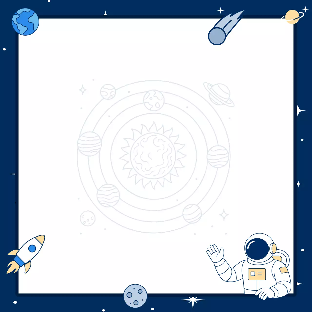 남색 미니멀 우주 안내