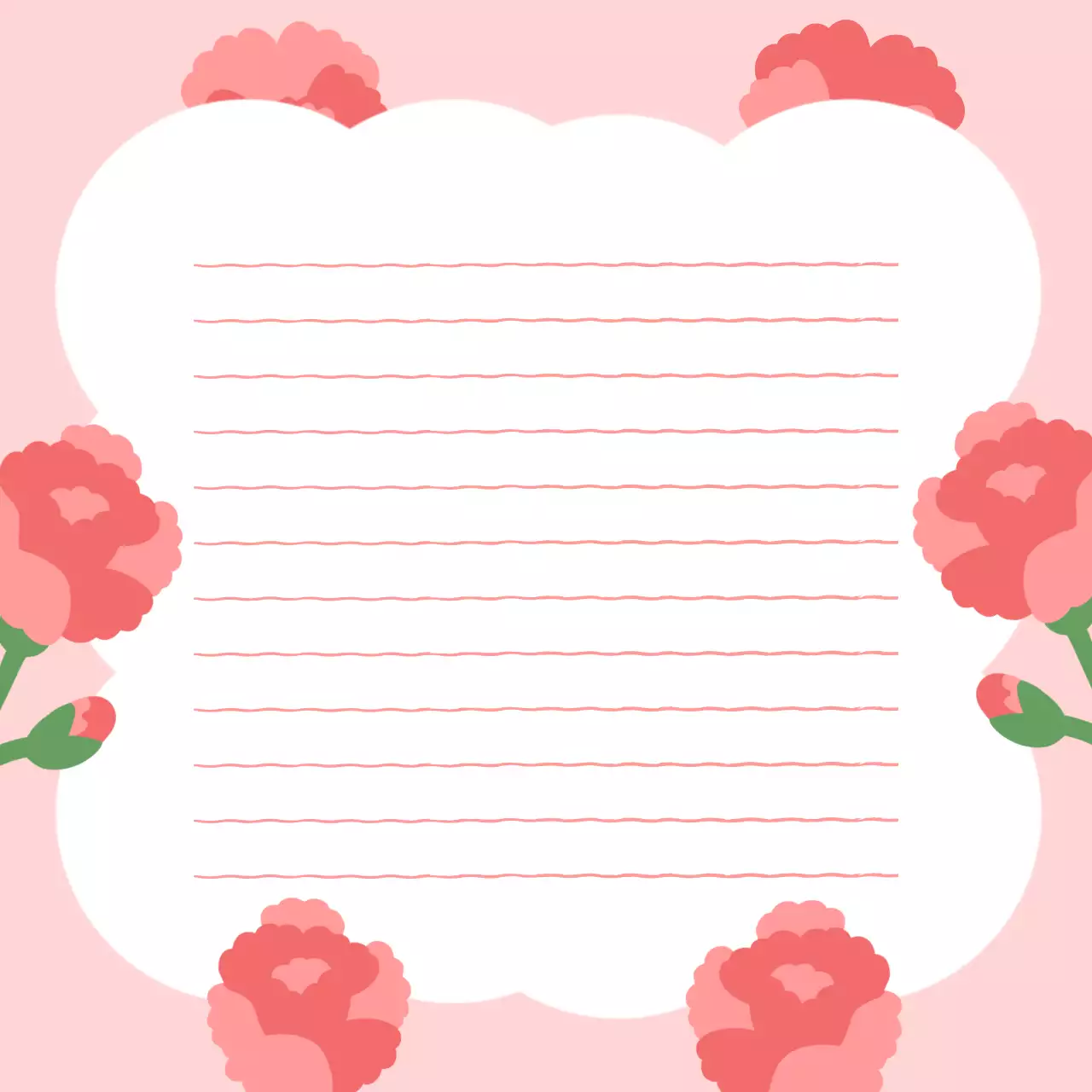 핑크 아기자기한 편지