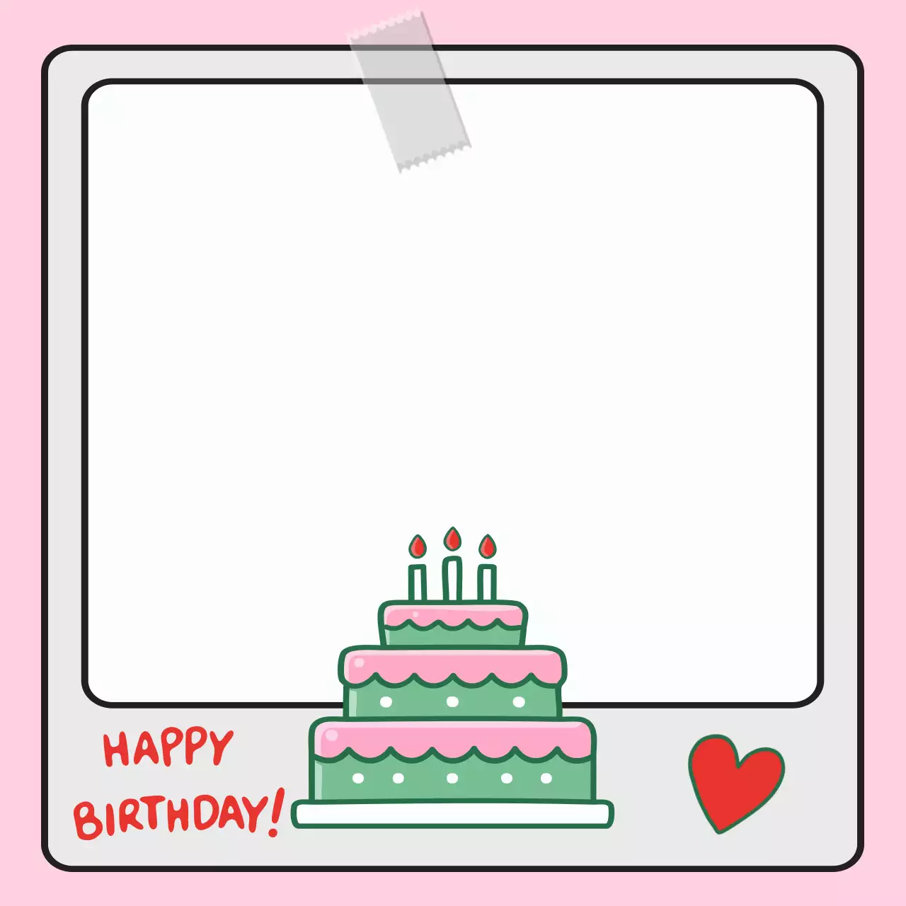 분홍색 아기자기한 생일 축하