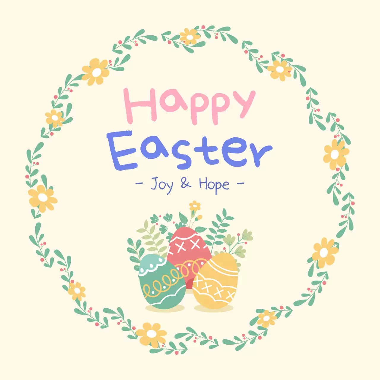 연노랑 아기자기 부활절 기념 안내