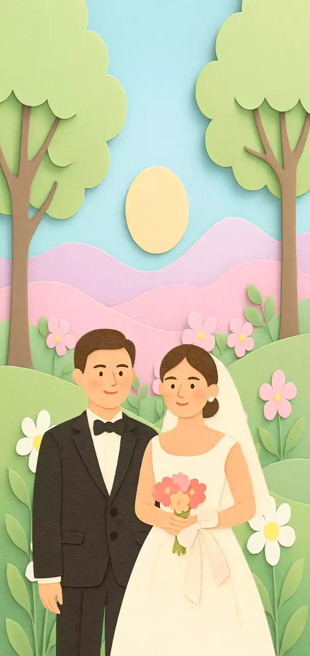 연두 미니멀 결혼식 초대장