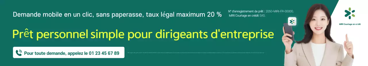 Publicité de prêt à crédit verte, soignée et simple