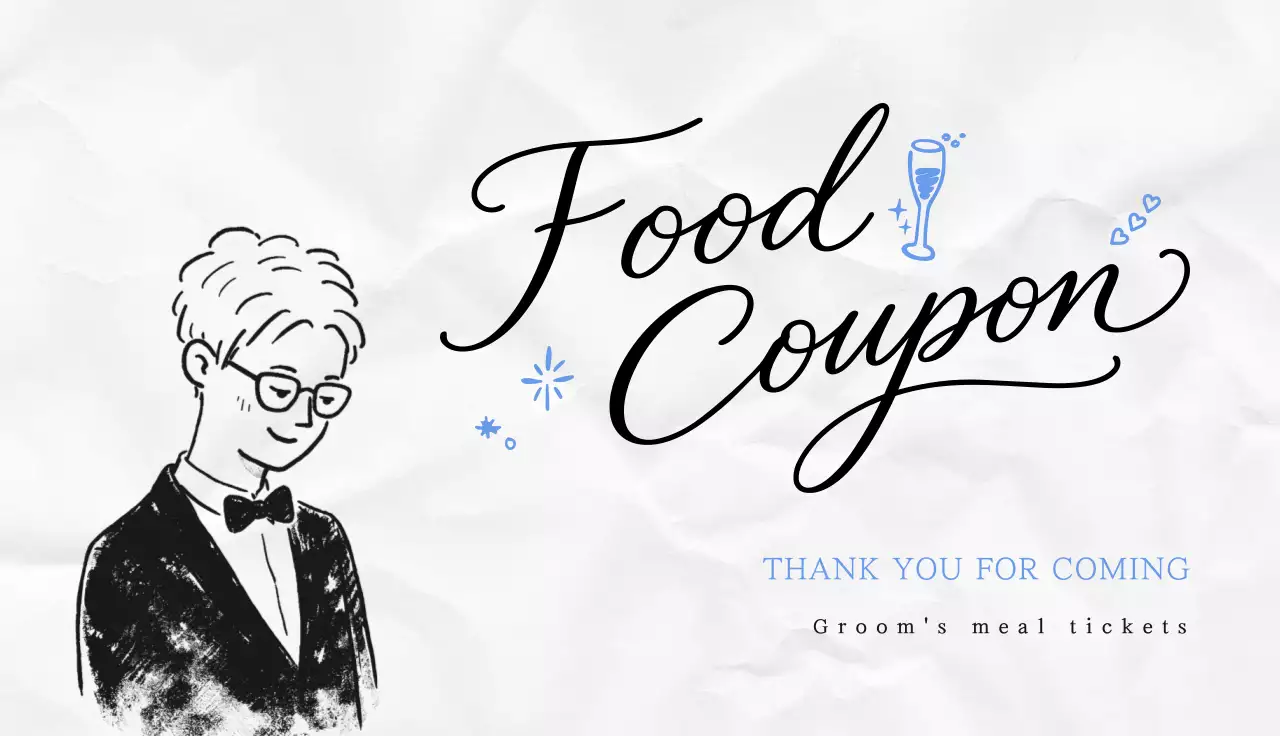 White simple groom's wedding ceremony coupon