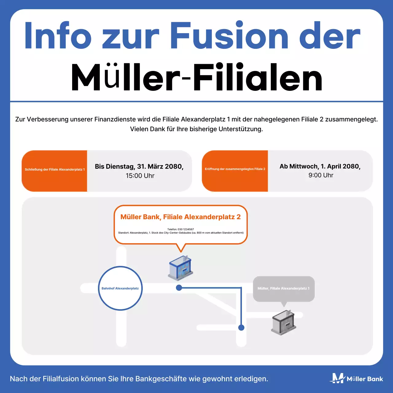 Öffnungszeiten der Blue Neat Bank