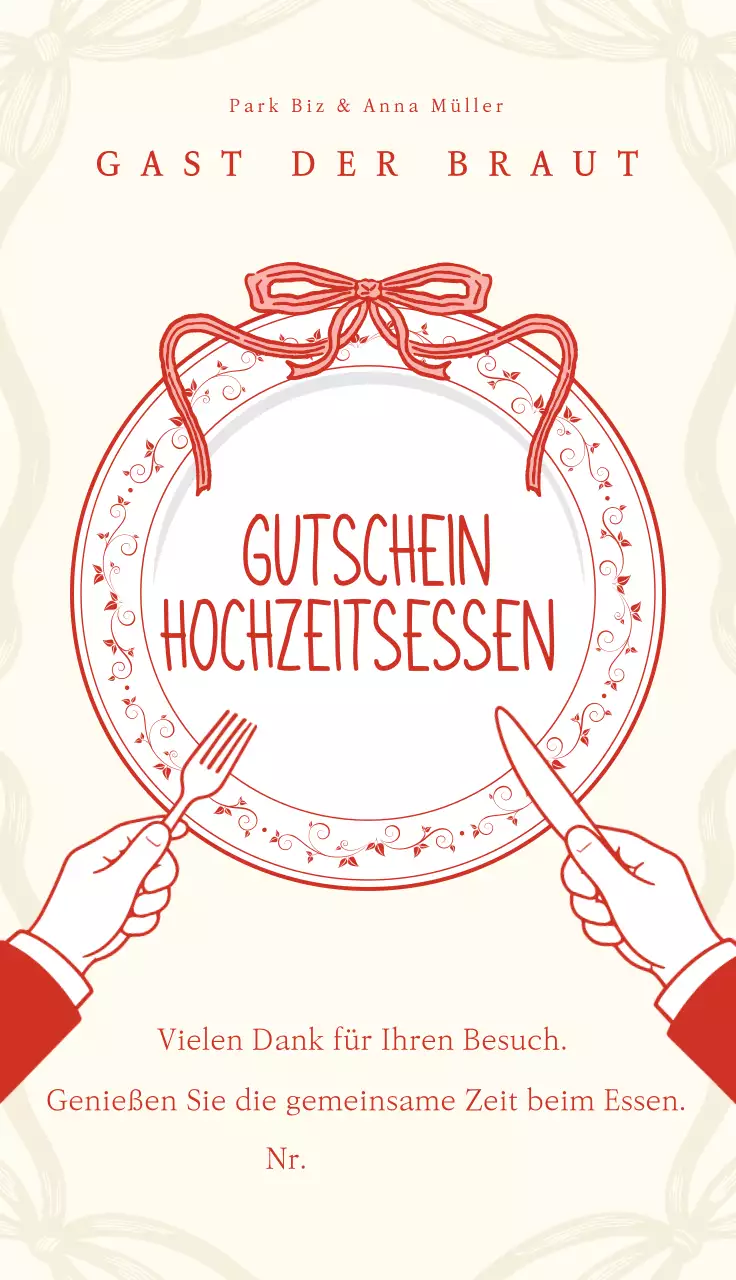 Schlichte rote Hochzeitseinladung