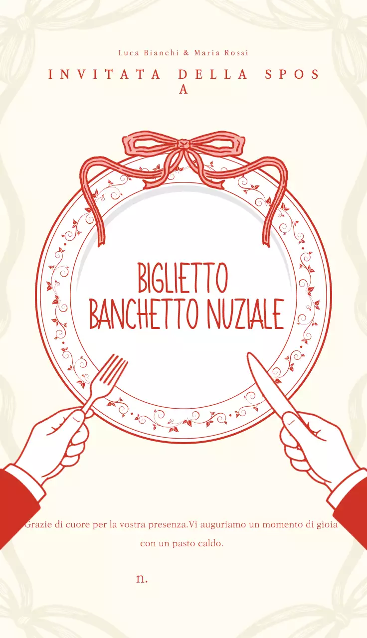 Invito di nozze semplice rosso