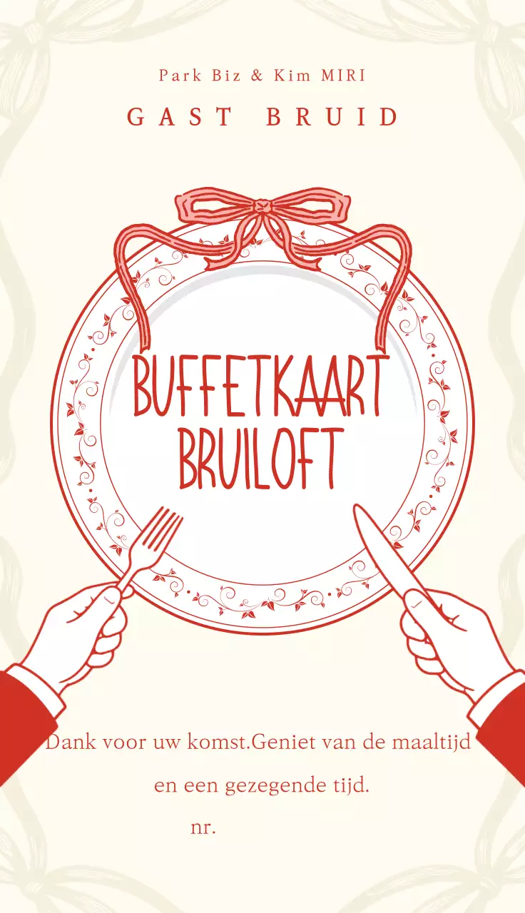 Rode eenvoudige trouwuitnodiging