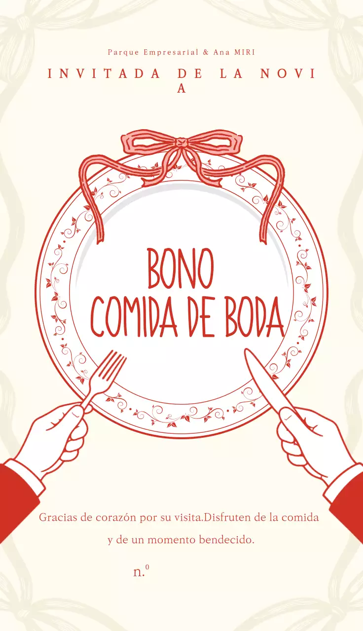 Invitación de boda sencilla en rojo