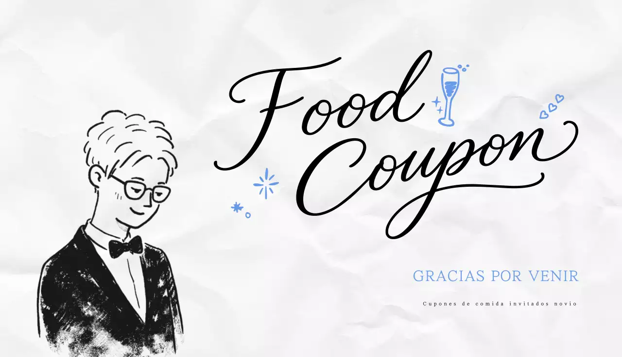 Cupón blanco sencillo para la ceremonia de boda del novio