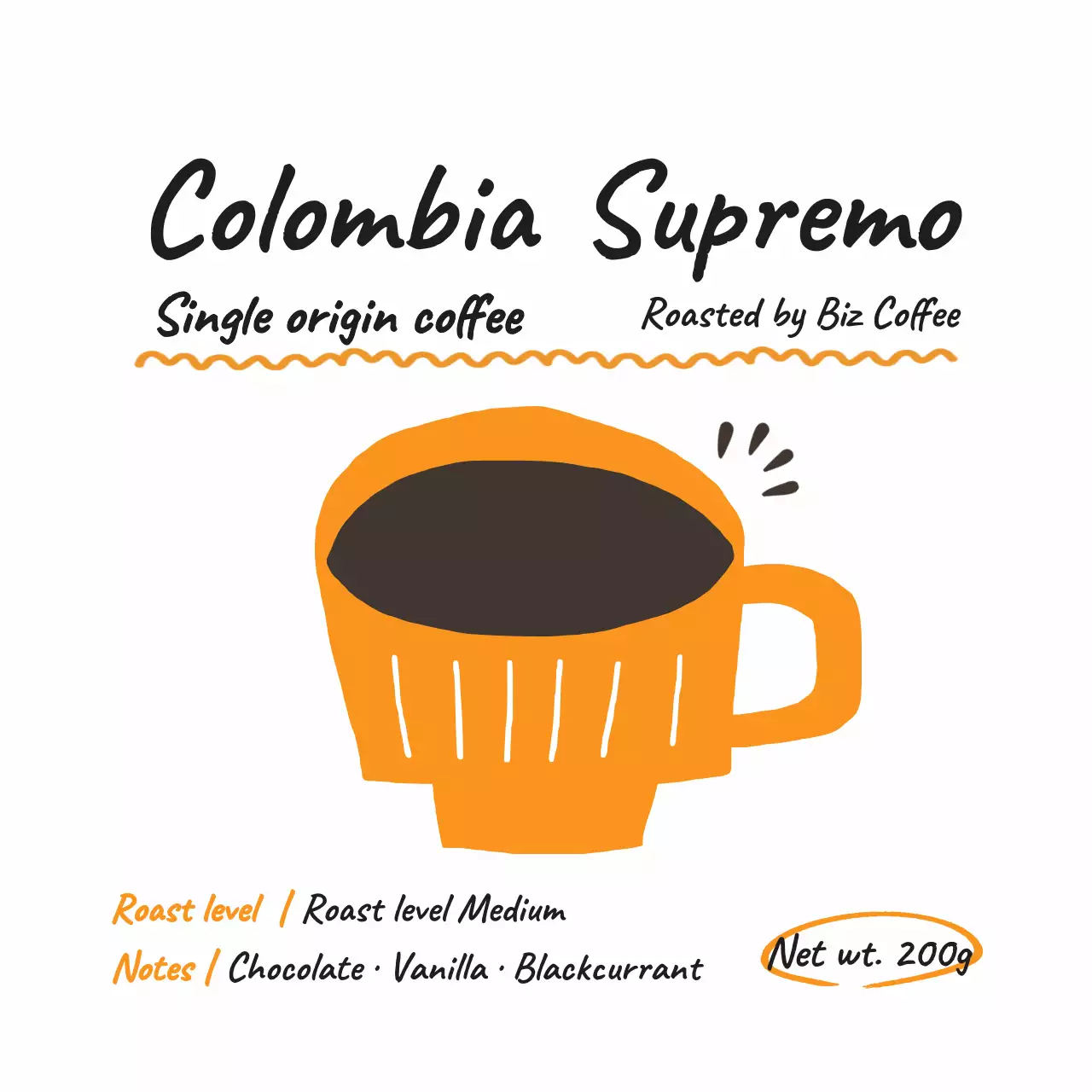 주황 심플 커피 홍보