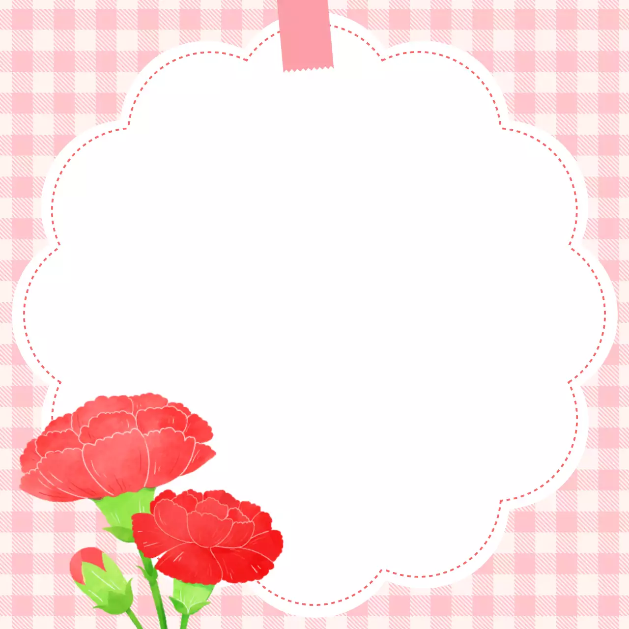 핑크 아기자기한 카네이션 메모