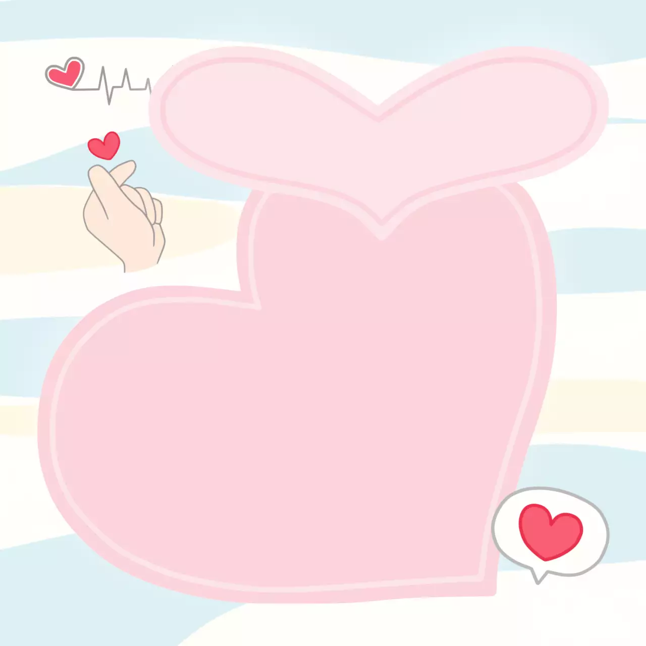 핑크 아기자기한 하트 말풍선 미니 노트