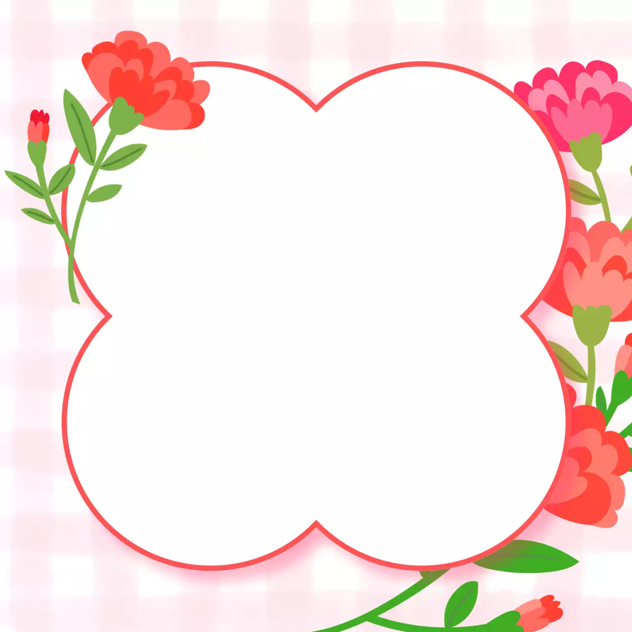 핑크 아기자기한 카네이션 엽서프레임