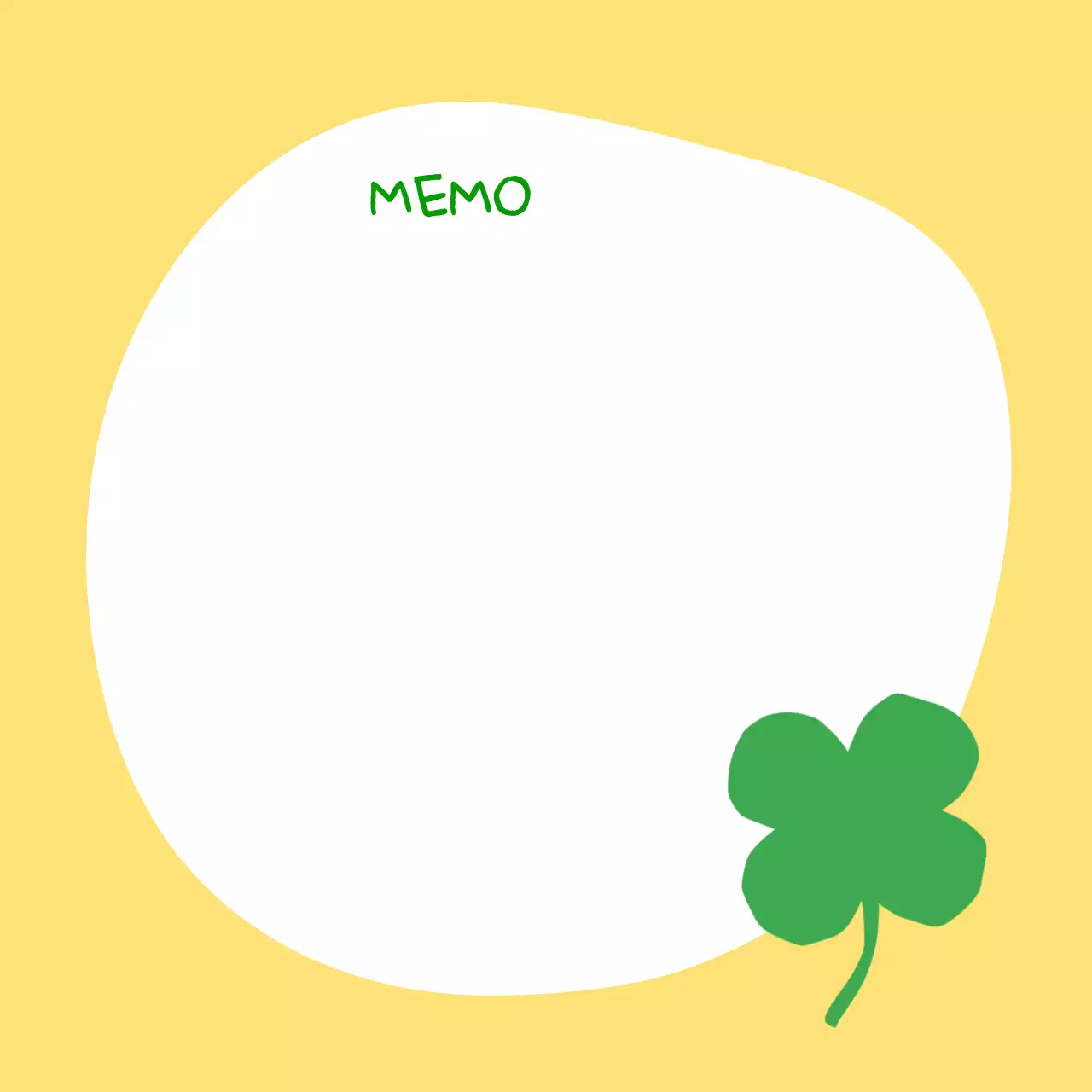 노랑 심플한 네잎클로버 노트