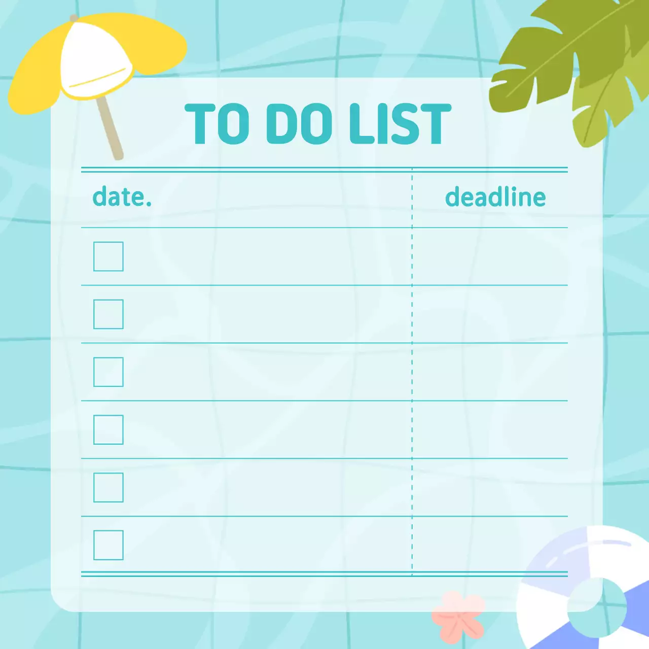 하늘색 심플 여름 다이어리