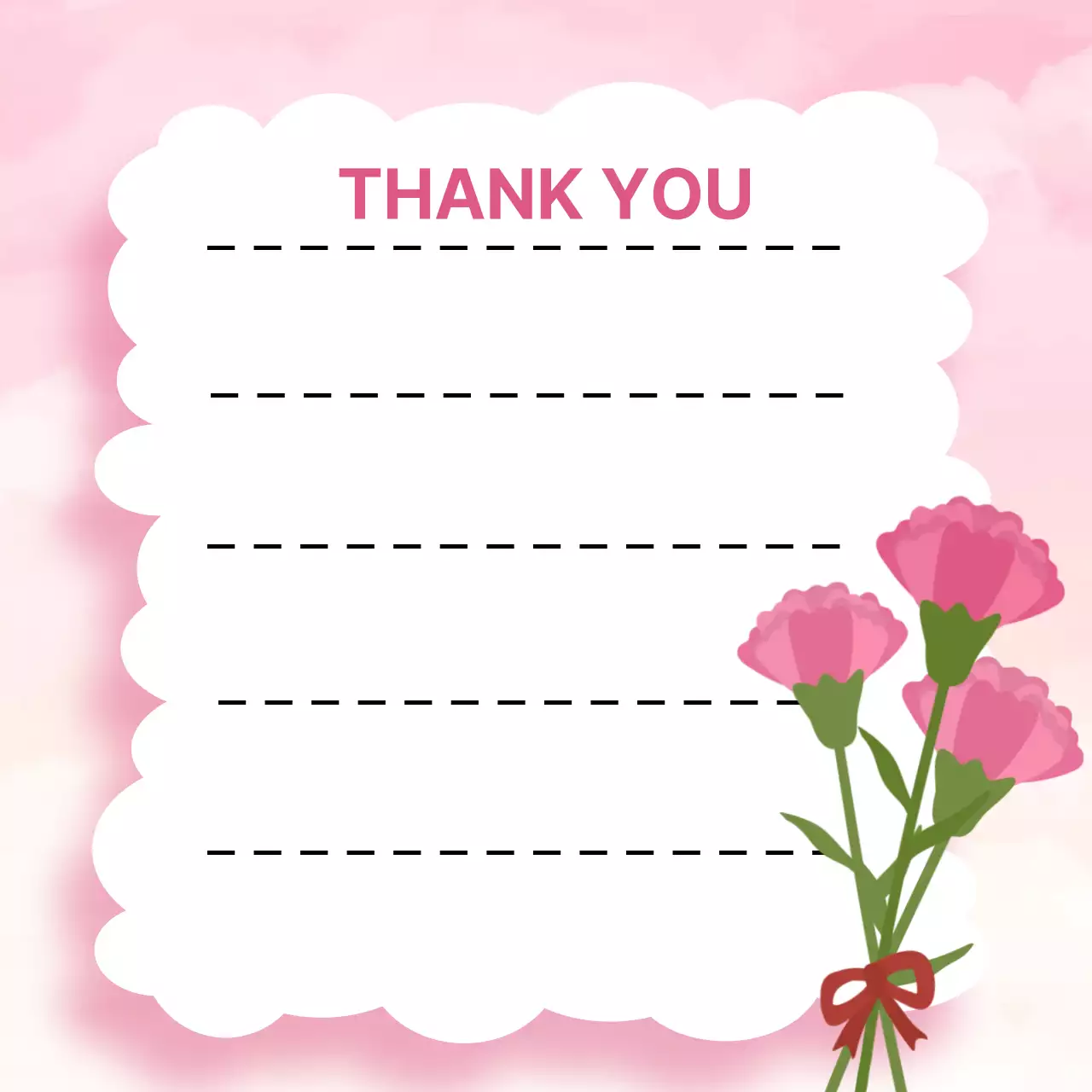 핑크 아기자기한 감사 인사