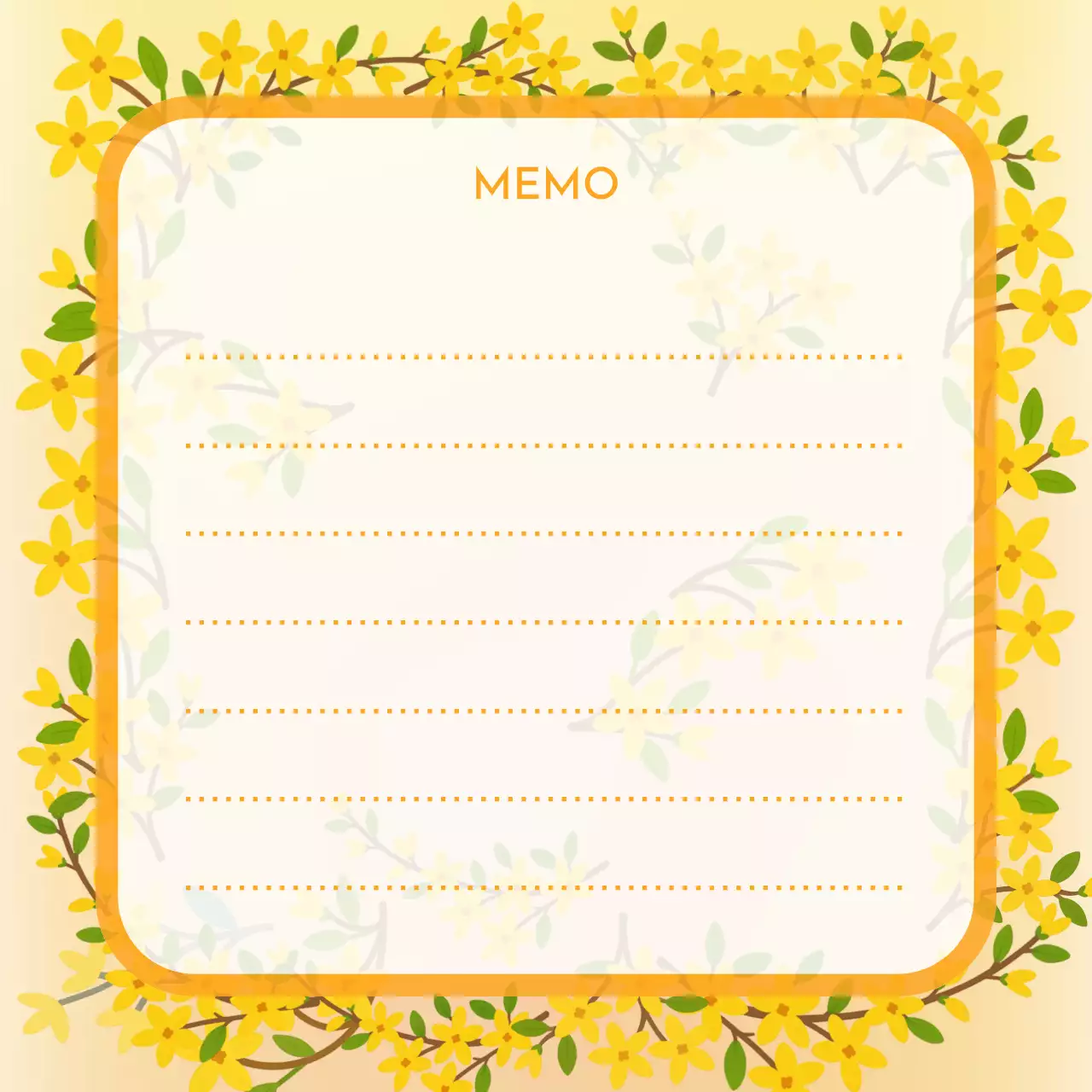 노란색 심플 개나리 노트