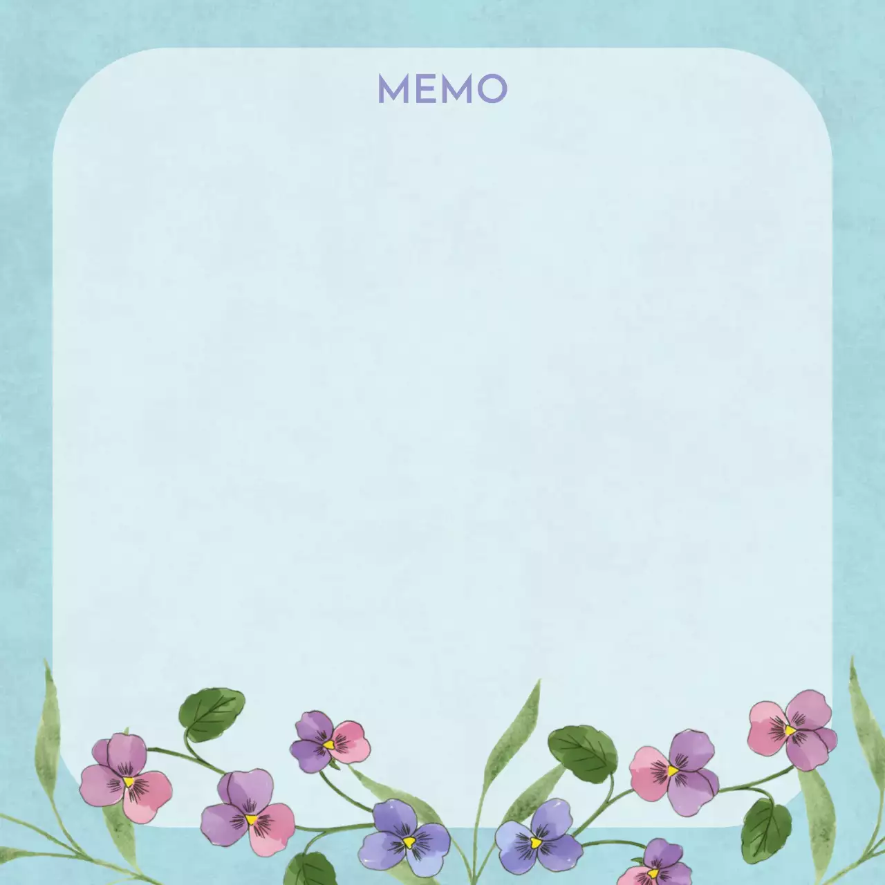 하늘색 아기자기한 메모지 메모