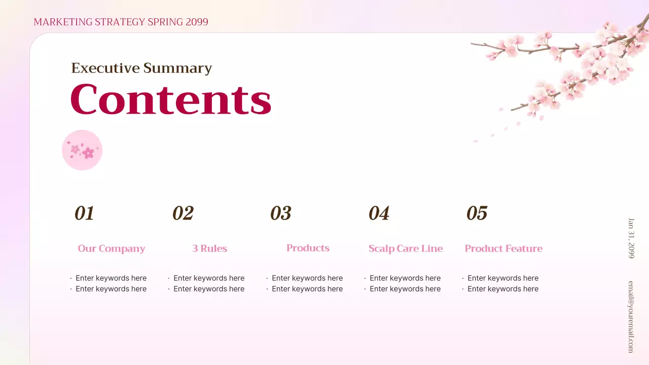 분홍색 심플 마케팅 전략 기획서