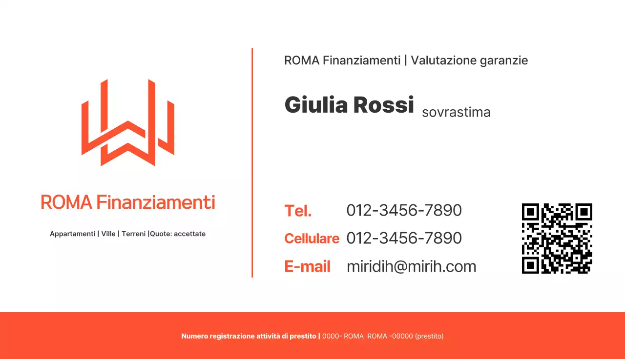 Promozione di biglietti da visita arancioni e ordinati