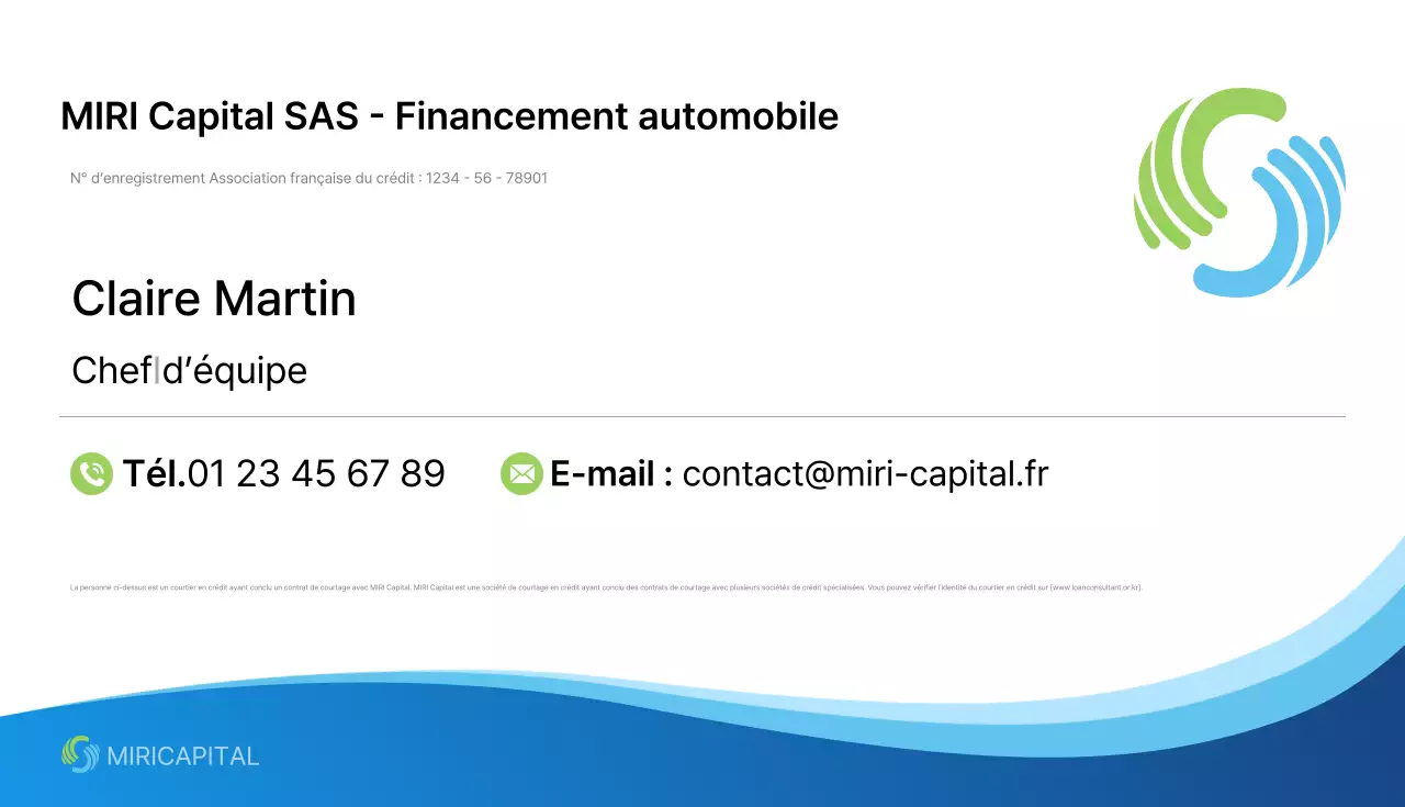 Carte de visite financière simple bleue