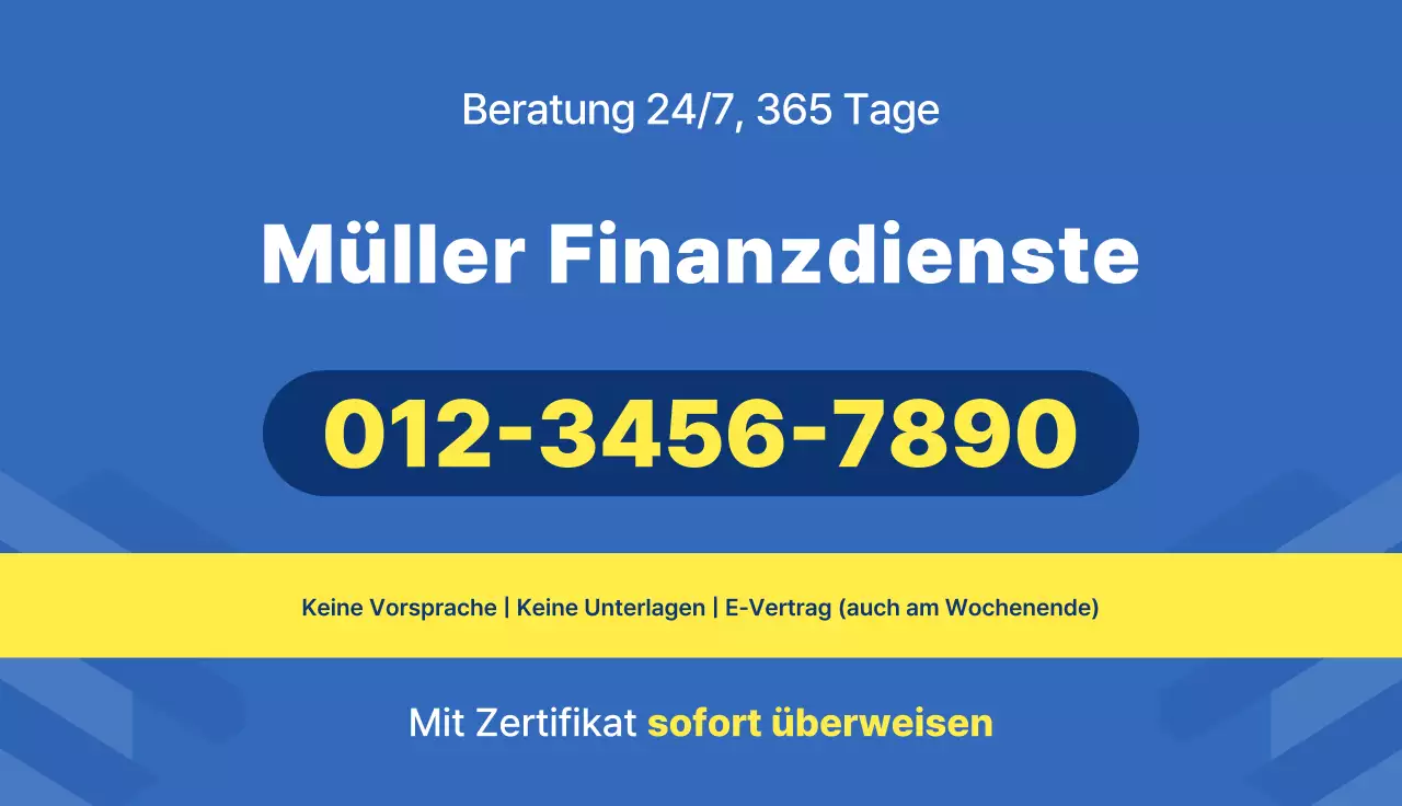 Blue Simple Vorfinanzierungskredit-Aktion