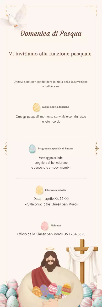 Guida semplice e bianca per il servizio pasquale