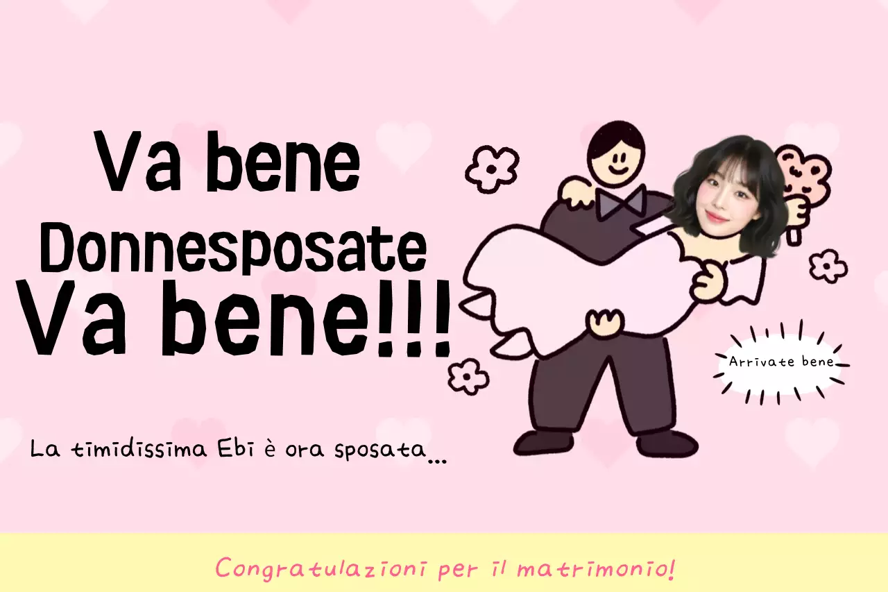 Messaggio di auguri di matrimonio rosa e carino
