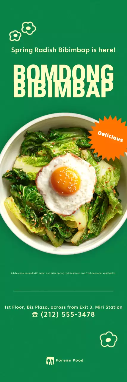 Promoting the Green Simple Spring Cabbage Bibimbap Menu