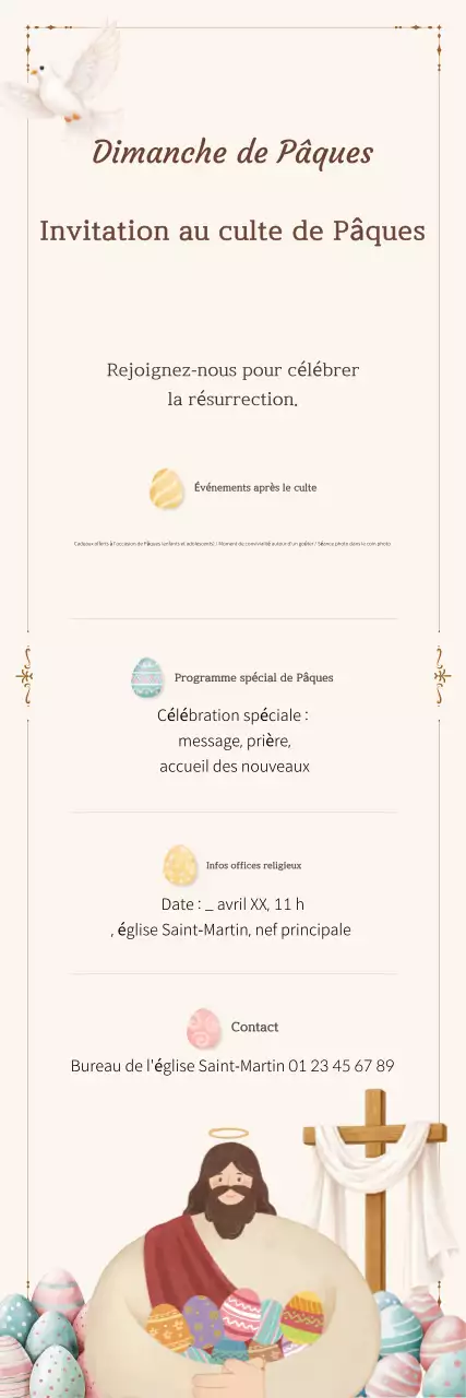 Guide du service de Pâques simple et blanc