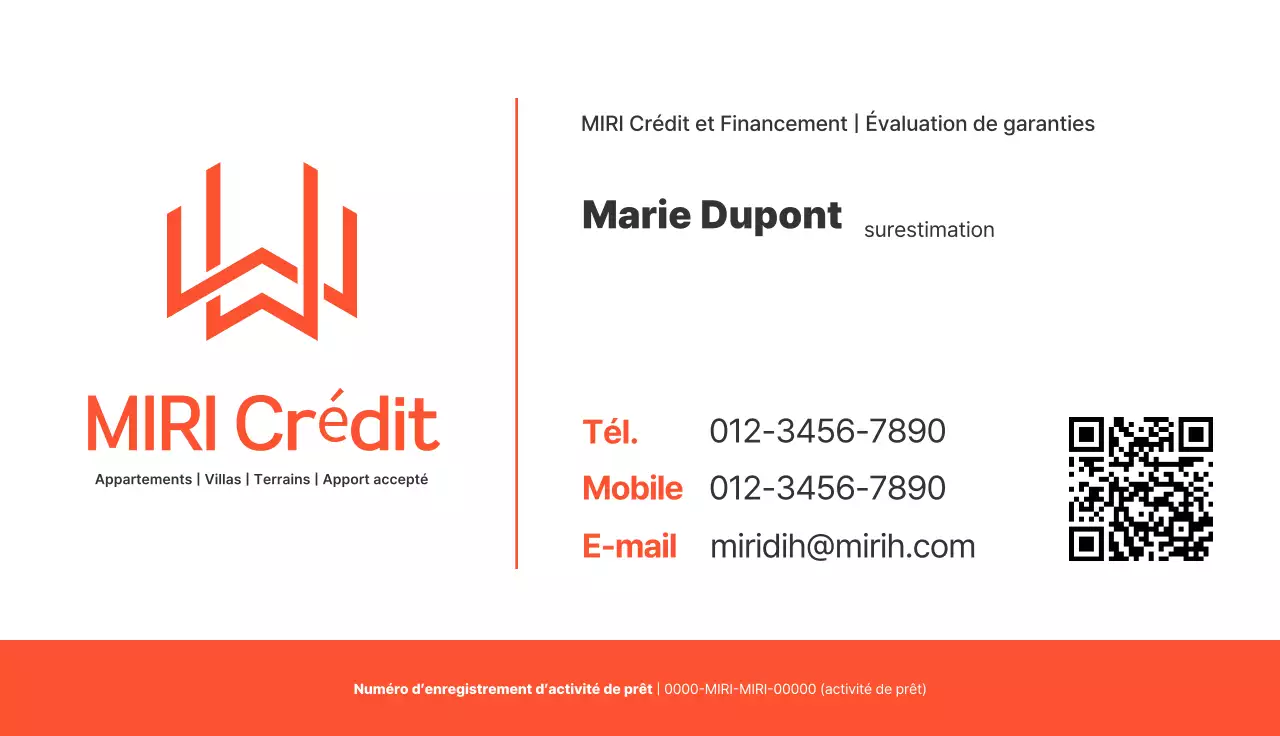 Promotion de cartes de visite Orange Nette