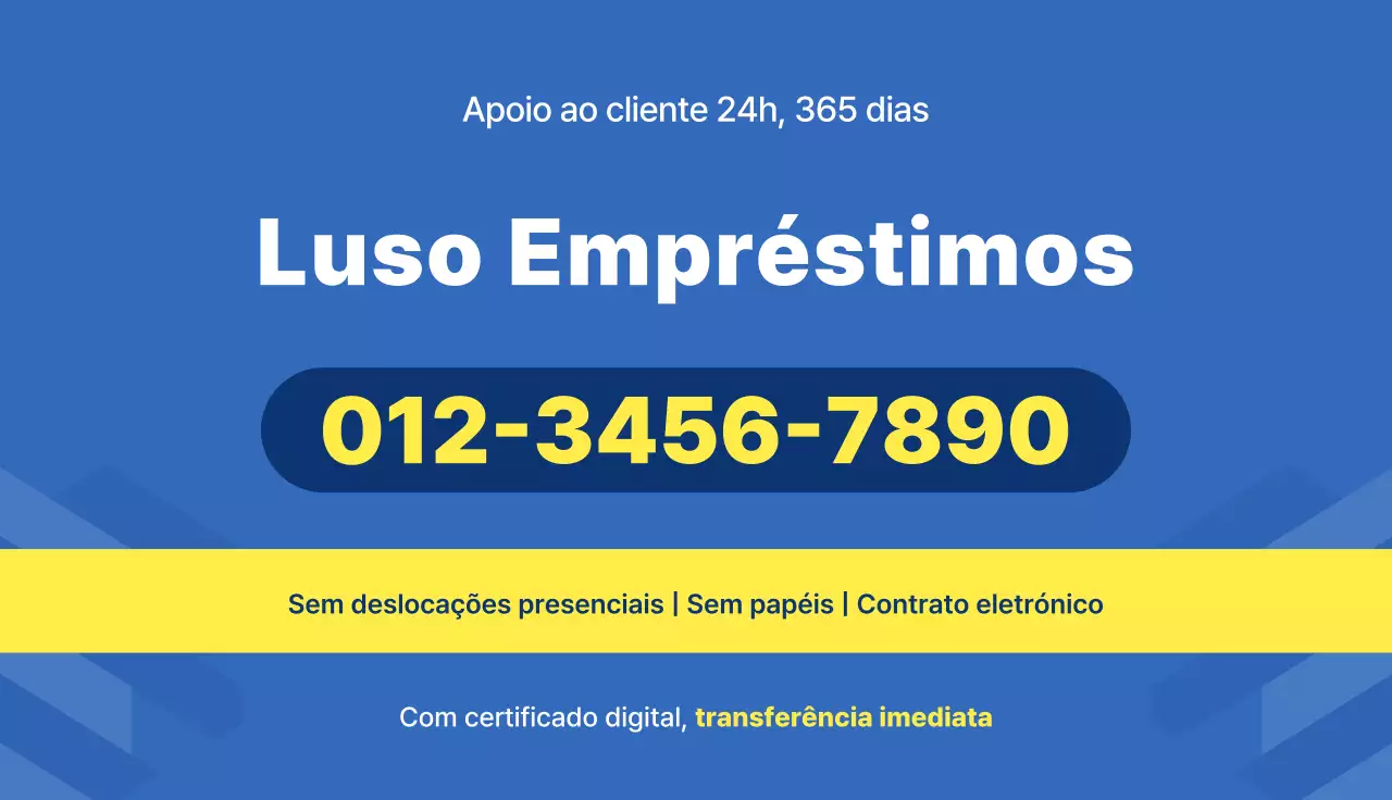 Promoção de empréstimo pré-financeiro Blue Simple
