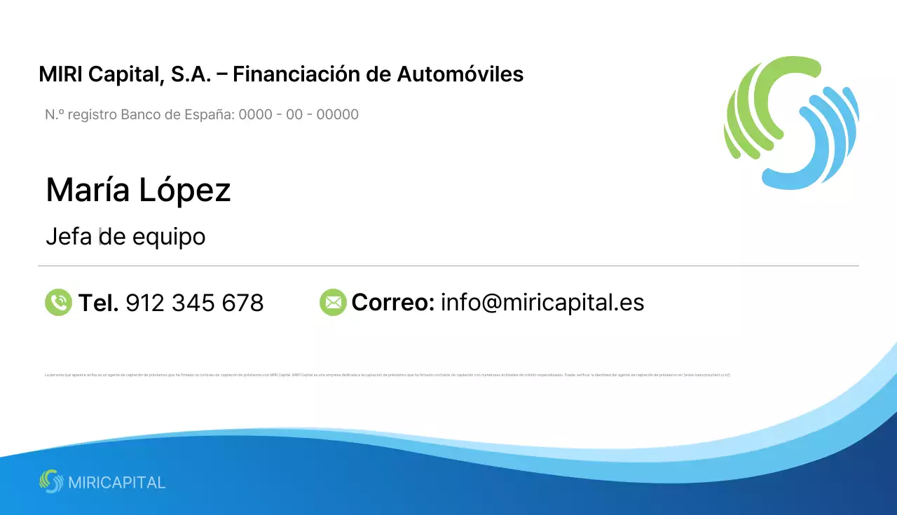 Tarjeta de presentación financiera sencilla de color azul