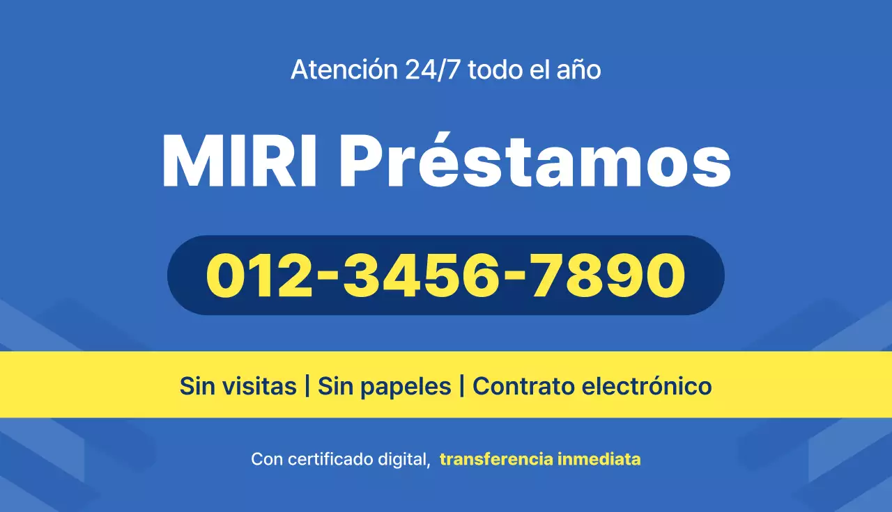 Promoción de préstamos prefinancieros Blue Simple