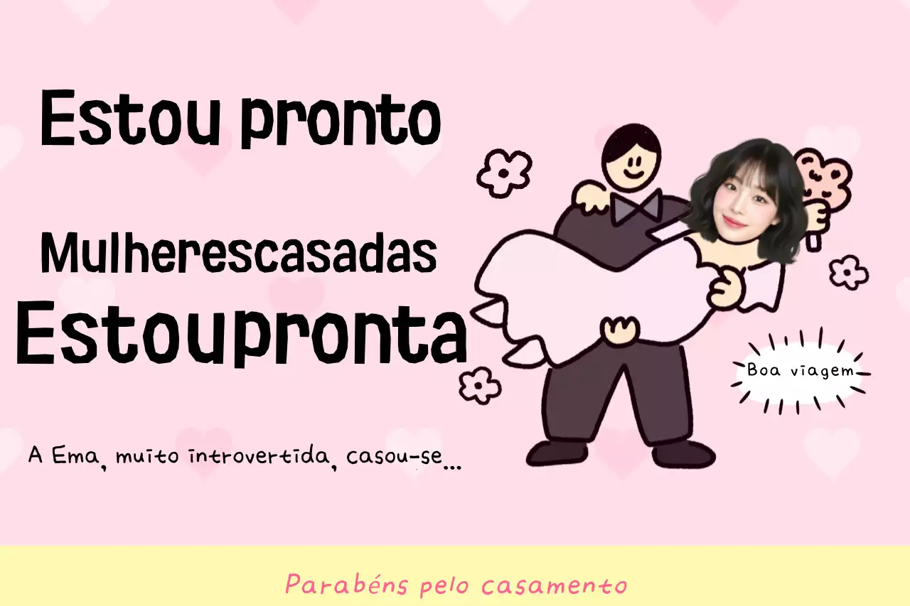 Mensagem de felicitações de casamento rosa e fofa