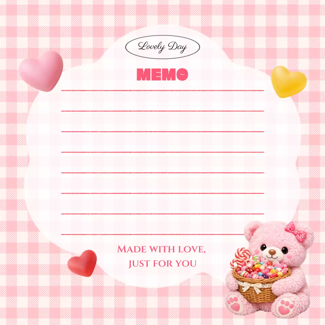 분홍색 아기자기한 문구 굿즈