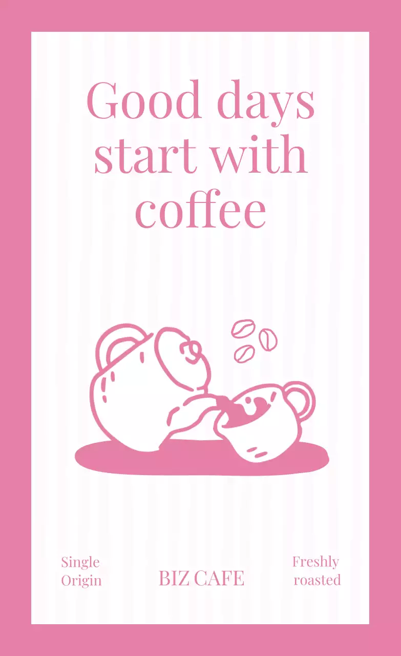 핑크 심플 카페 홍보