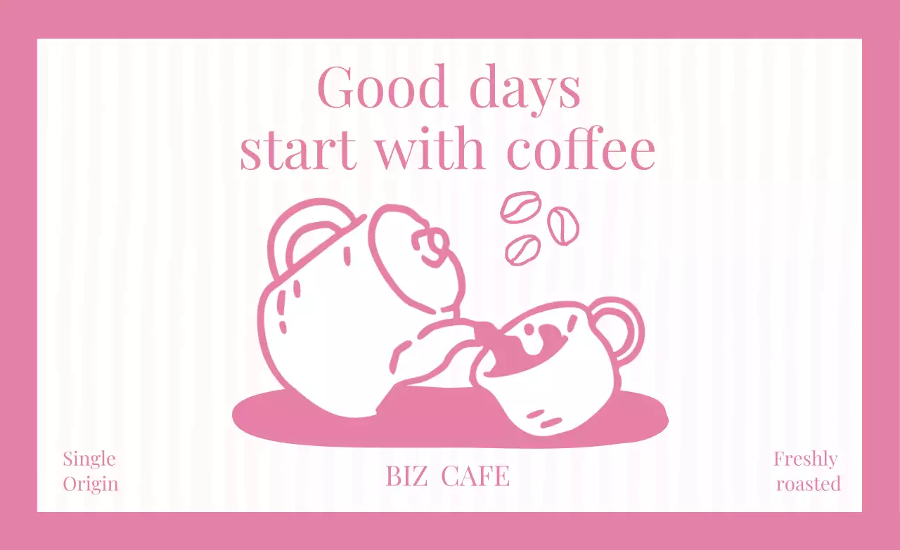 핑크 심플 카페 홍보