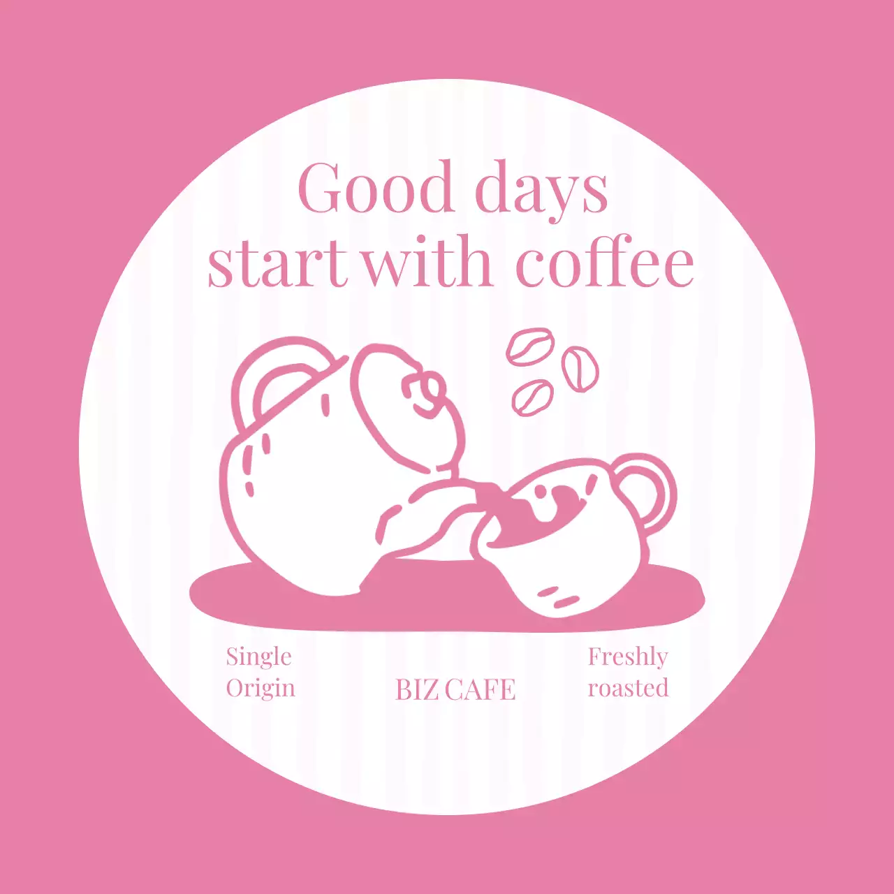 핑크 심플 카페 홍보