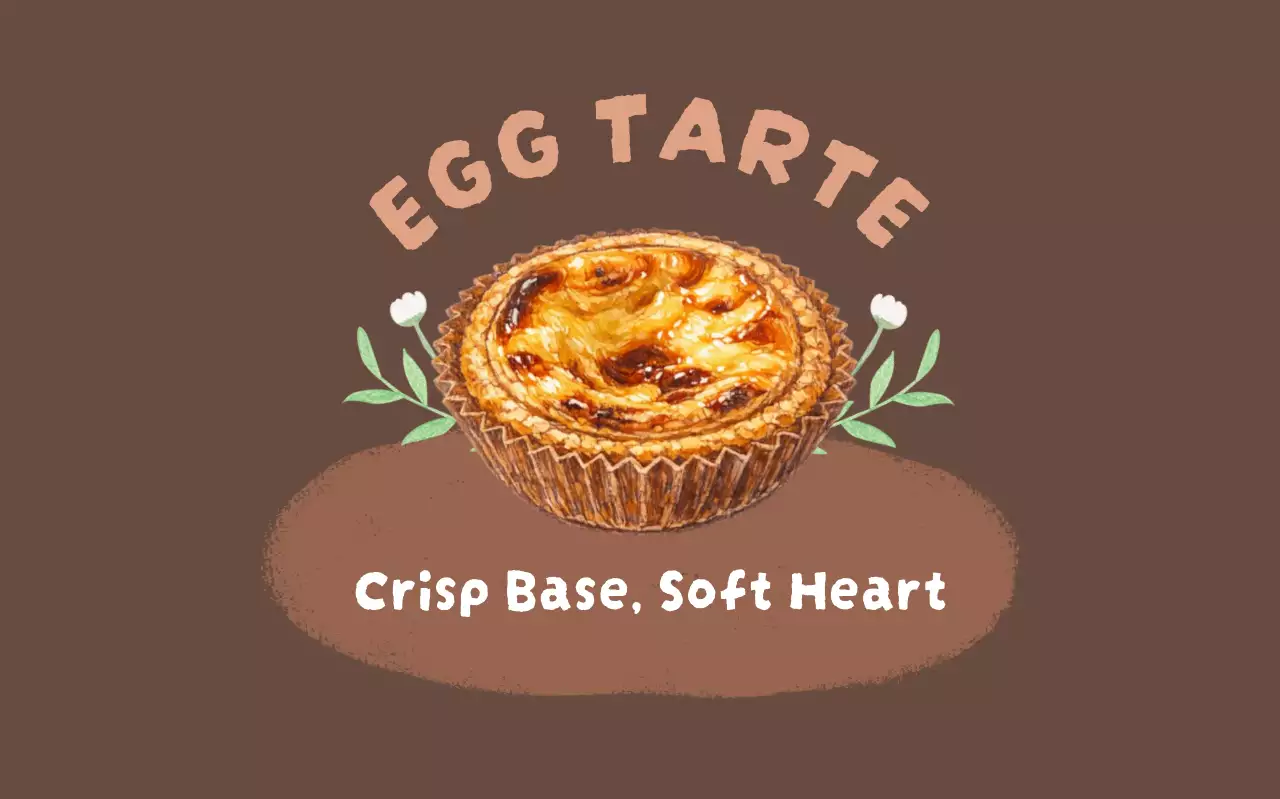 갈색 심플 디저트 메뉴 홍보