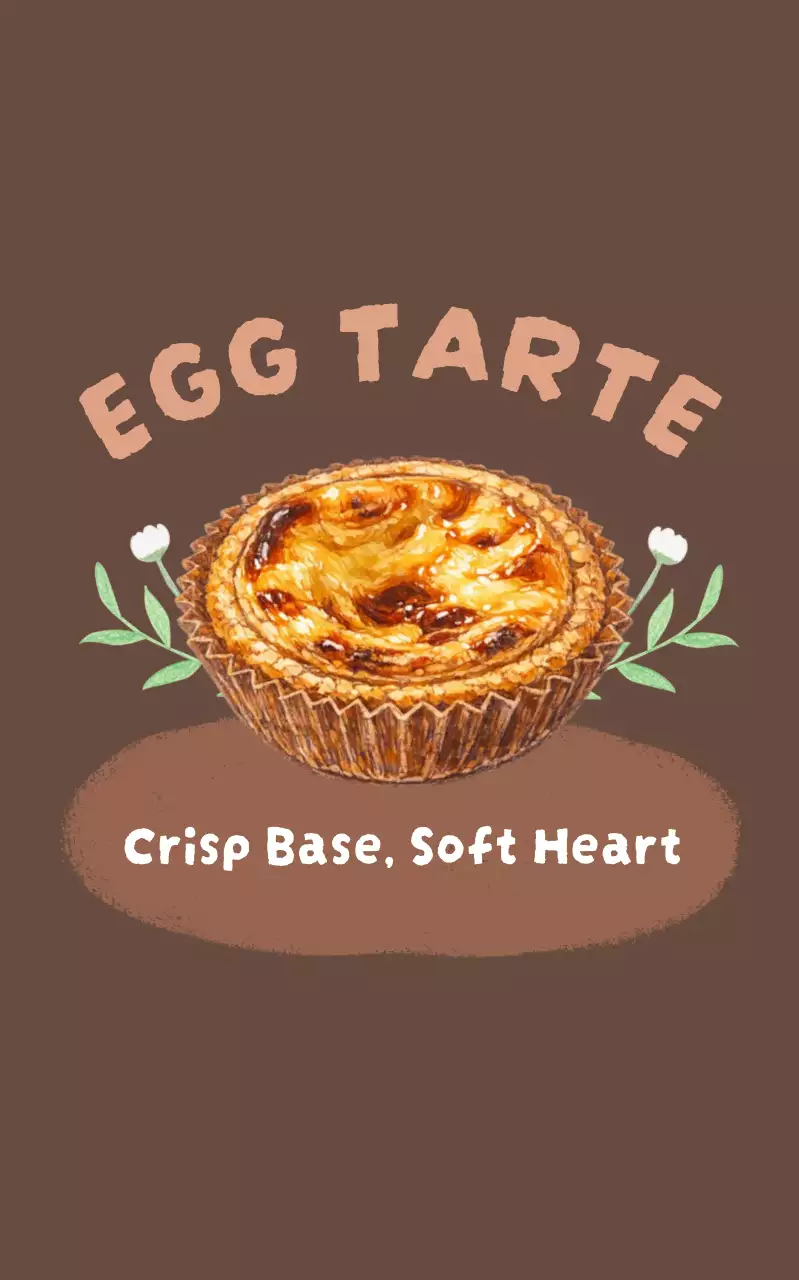 갈색 심플 디저트 메뉴 홍보