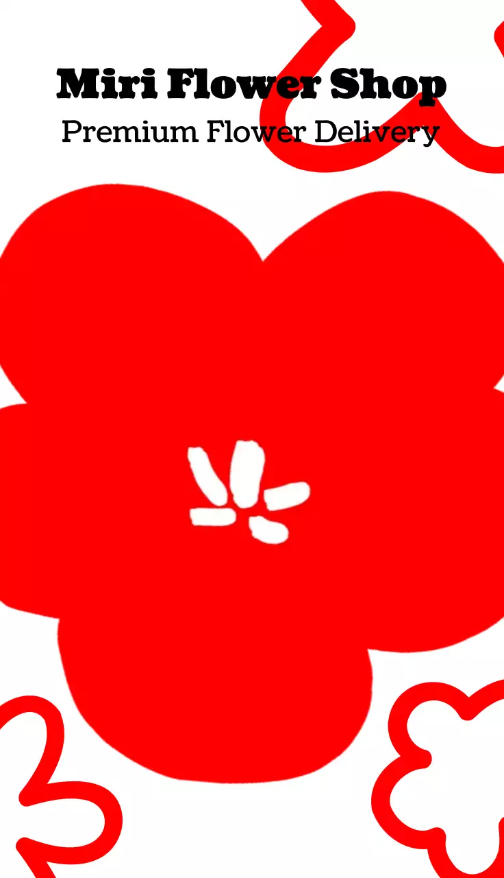 빨강 심플 꽃집 홍보